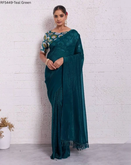 Pure Crunchy Saree with Satin Digital Print Blouse!