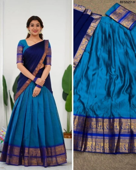 Kanjivaram Silk Zari Weaving Lehenga Set with Georgette Dupatta!