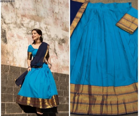 Kanchi Cotton Zari Weaving Lehenga Set with Georgette Dupatta!