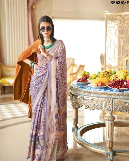 Luxury in Every Drape – Elegant P.V Silk Printed Saree!