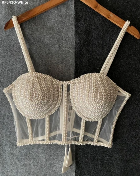 Pure Silk Beaded Designer Blouse Sleeveless Padded Ethnic Wear!