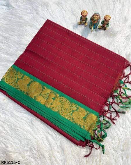 Pure Cotton Silk Saree with Elegant Zari Weaving Border!