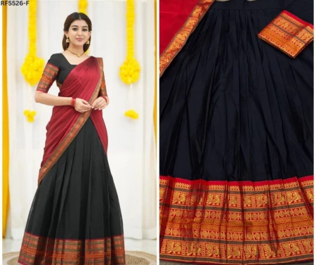 Kanchi Cotton Zari Weaving Lehenga Set with Georgette Dupatta!