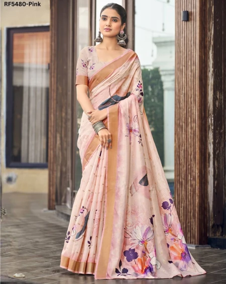 Cotton Floral Print Comfortable Daily Wear Saree!