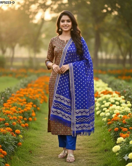 Banarasi Jacquard Unstitched Suit Material with Cotton Silk Bottom!