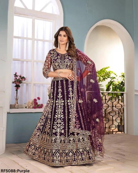 Stunning Net Lehenga with Sequins Embroidery & Can-Can Flair!