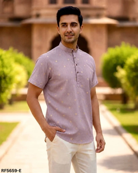 Linen Cotton Jacquard Butta Jippa for Men Stylish Traditional Ethnic Wear!