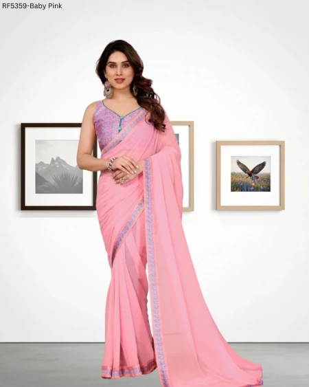 Elegant Georgette Saree with Banglory Digital Print Blouse!