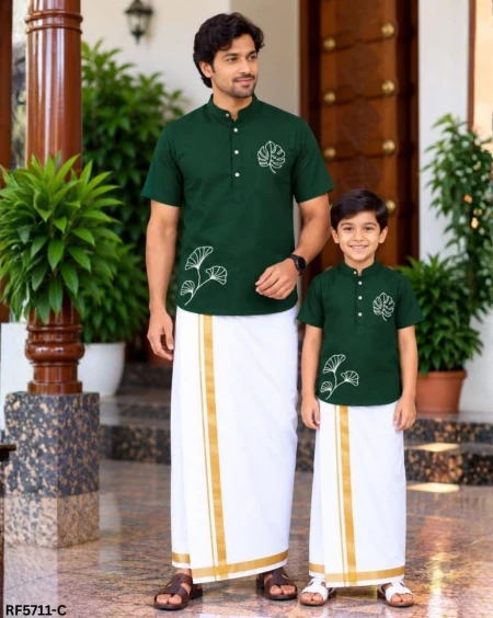 Father & Son Soft Magic Cotton Printed Jippa Combo – Stylish Traditional Wear!