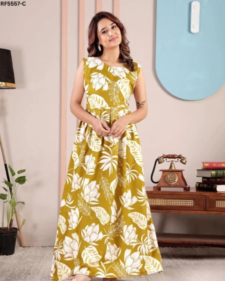 Rayon Printed Gown Comfortable Casual Ethnic Wear!