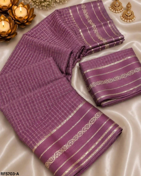 Elegant Viscose Georgette Digital Checks Print Saree – Stylish Traditional Wear for Women!