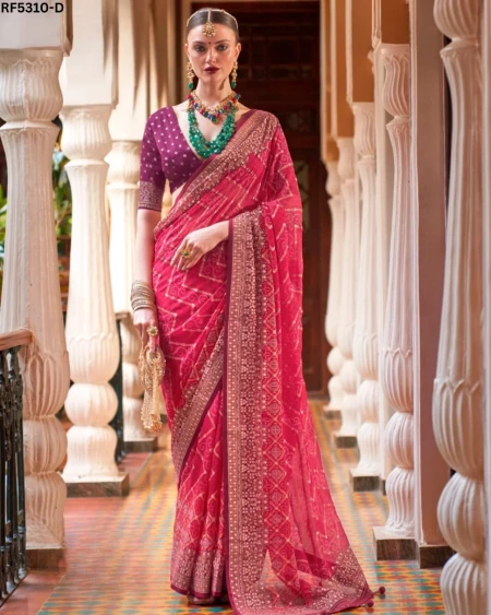 Effortless Elegance – Georgette Saree with Rich Jacquard Weaving!