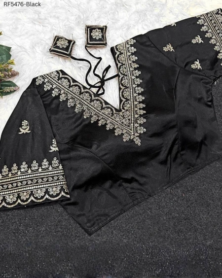 Satin Mosc Embroidered Readymade Blouse!