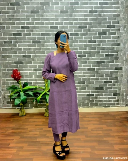 Premium Roman Silk Kurti with Sequence & Embroidery Work!