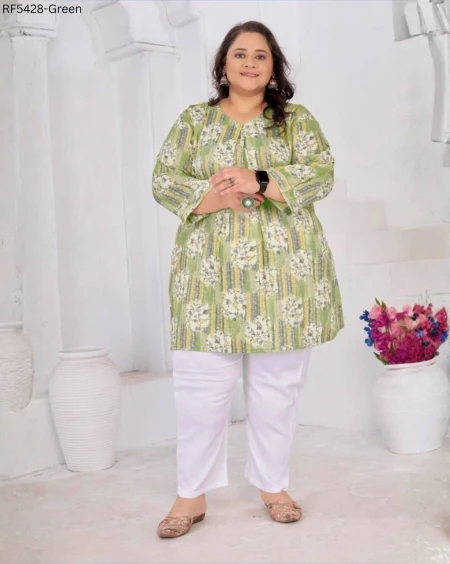 Plus size Rayon Slub Summer Short Kurti Casual Daily Wear!