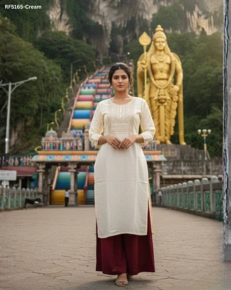 Trending Heavy Embroidery Work Kurti with Plazzo!