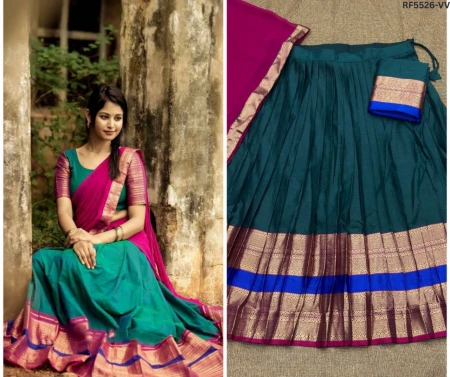 Kanchi Cotton Zari Weaving Lehenga Set with Georgette Dupatta!