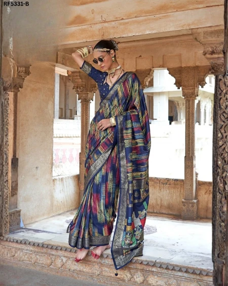 Timeless Elegance in Double Ikat P.V Silk Saree!