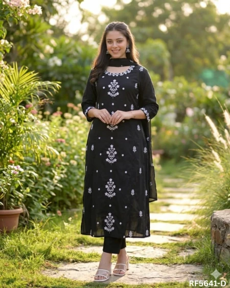 Rayon Slub Kurti Set with Pure Chanderi Dupatta!