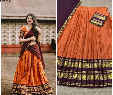Kanchi Cotton Zari Weaving Lehenga Set with Georgette Dupatta!