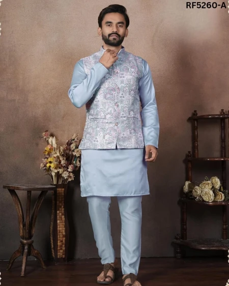 Royal Fusion Look – Kurta Set with Jacquard Koti!