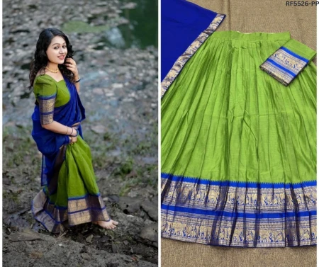 Kanchi Cotton Zari Weaving Lehenga Set with Georgette Dupatta!