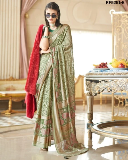 Luxury in Every Drape – Elegant P.V Silk Printed Saree!