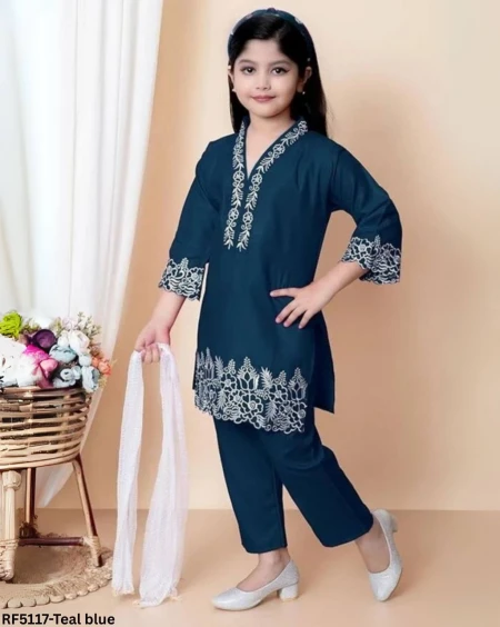 Elegant Kid’s Kurti Set with Embroidery – Premium Collection!