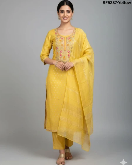 Elegant Shimmer Buti Jacquard Unstitched Suit Material with Dupatta!