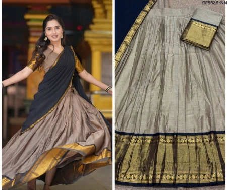 Kanchi Cotton Zari Weaving Lehenga Set with Georgette Dupatta!