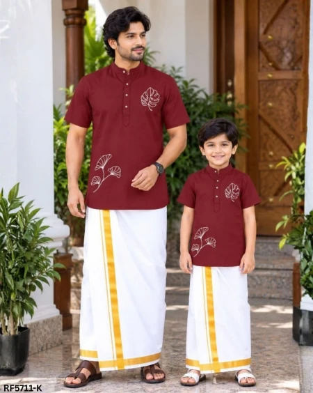 Father & Son Soft Magic Cotton Printed Jippa Combo – Stylish Traditional Wear!
