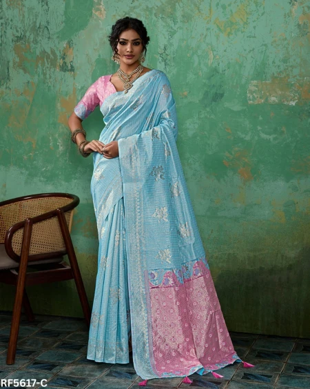 Linen Cotton Saree with Zari Work!