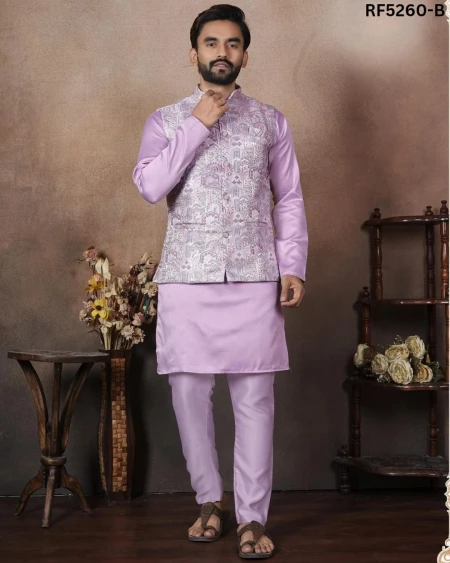 Royal Fusion Look – Kurta Set with Jacquard Koti!