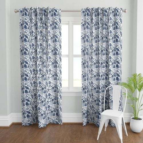 White Matt curtain Prints Design Tailoringindia