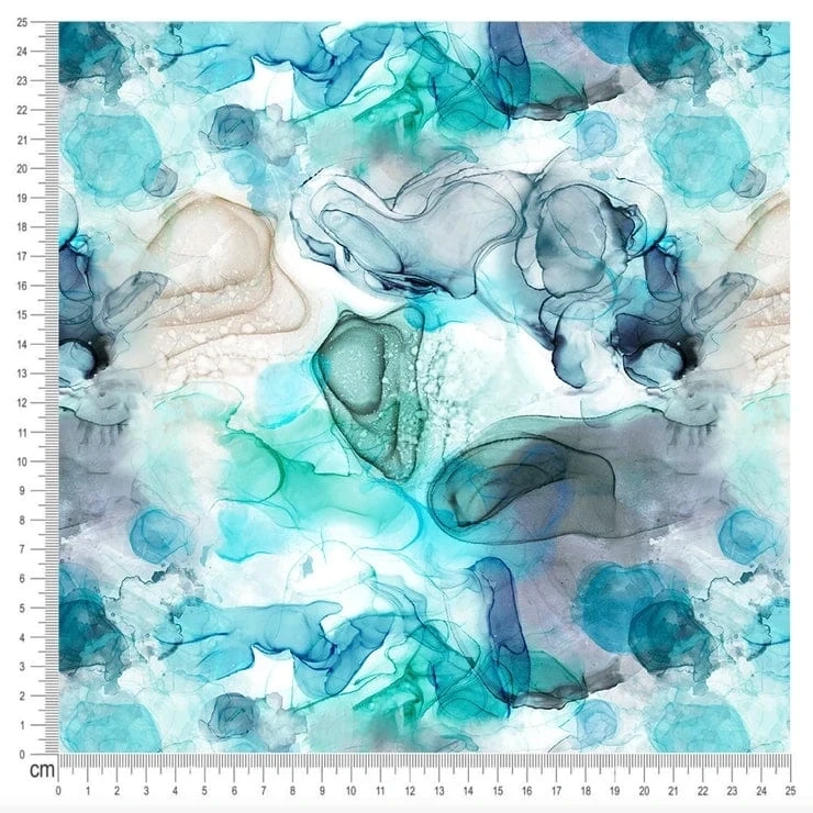 Watercolor Abstract See Blue Digital Print Design | Tailoringindia