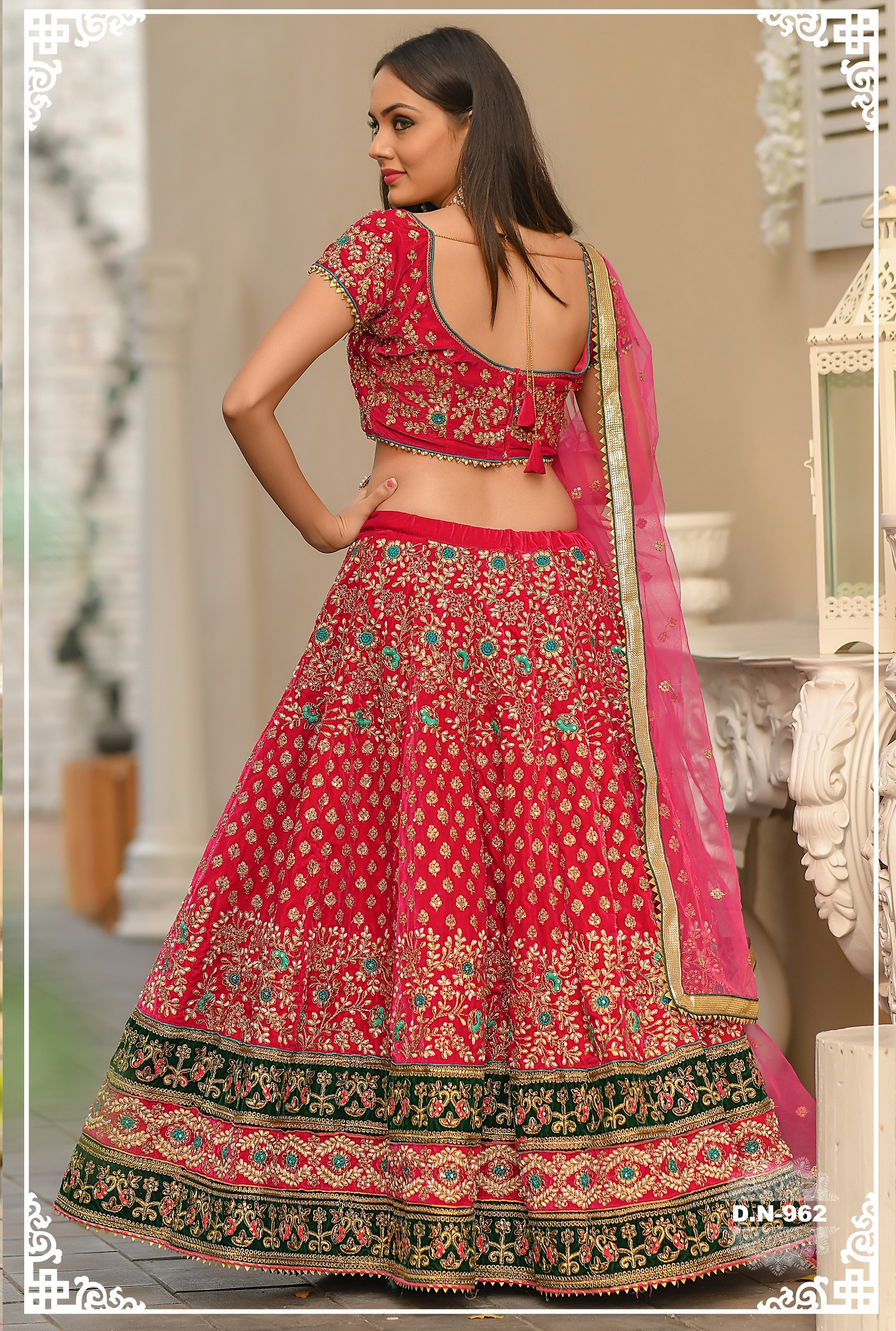 Elegant Rani Color Bridal Velvet Embroidered Lehenga Choli With Dupatta Theindianfab See more of bridal lehenga on facebook. elegant rani color bridal velvet