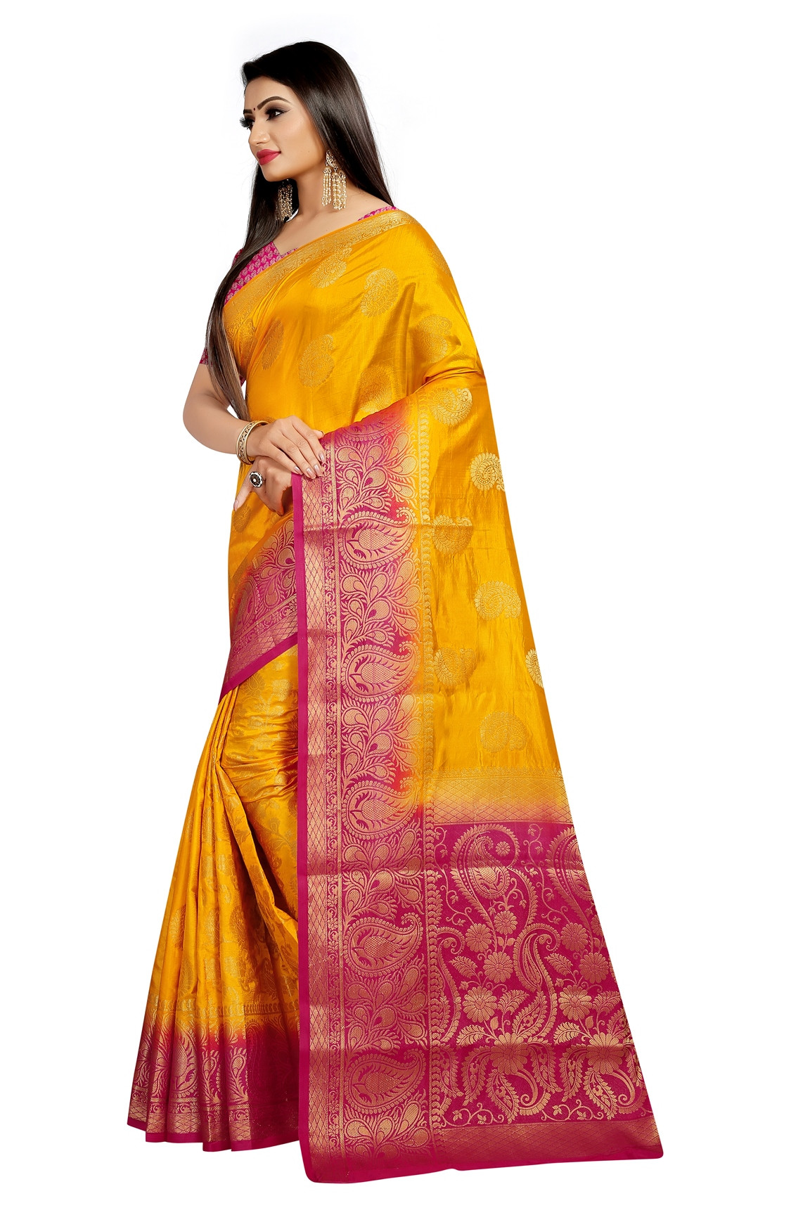 New Wedding Wear Yellow Color Kanjivaram Silk Saree