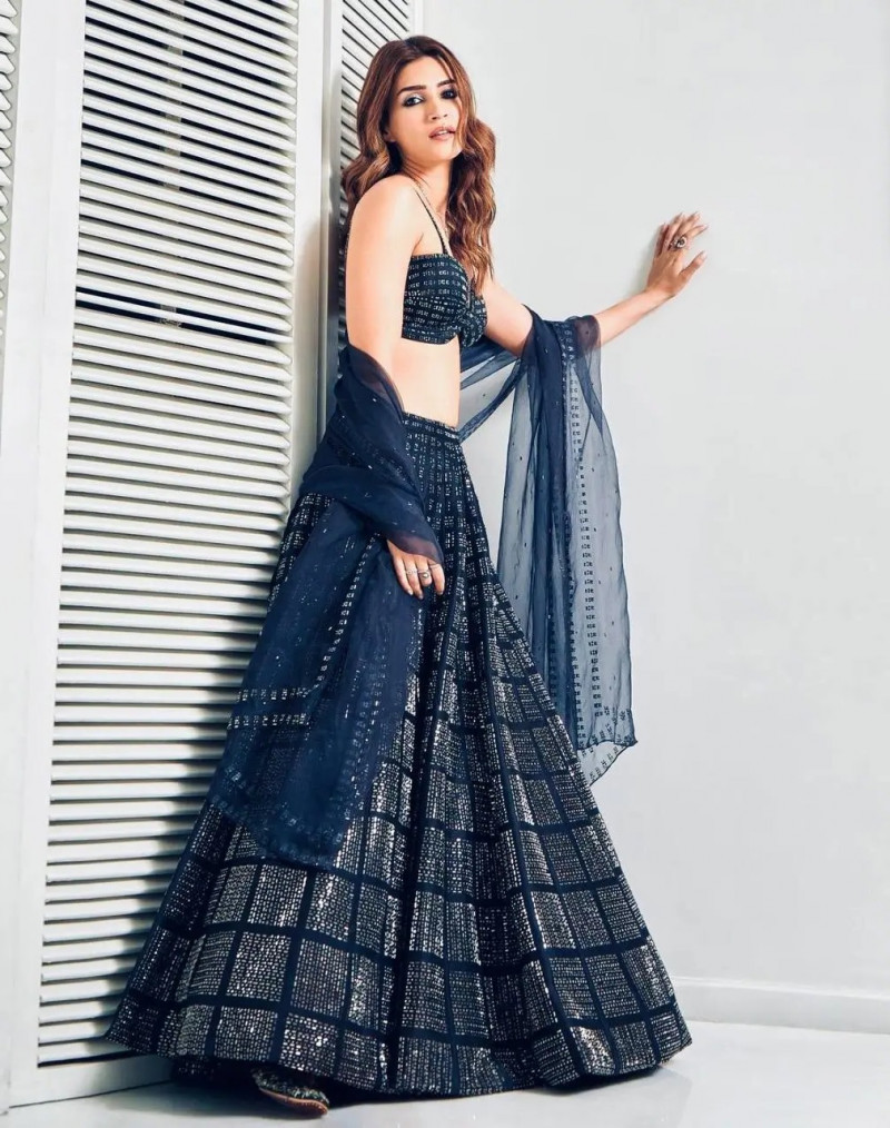 Kriti Sanon Wear Copper Brown Designer Lehenga Choli