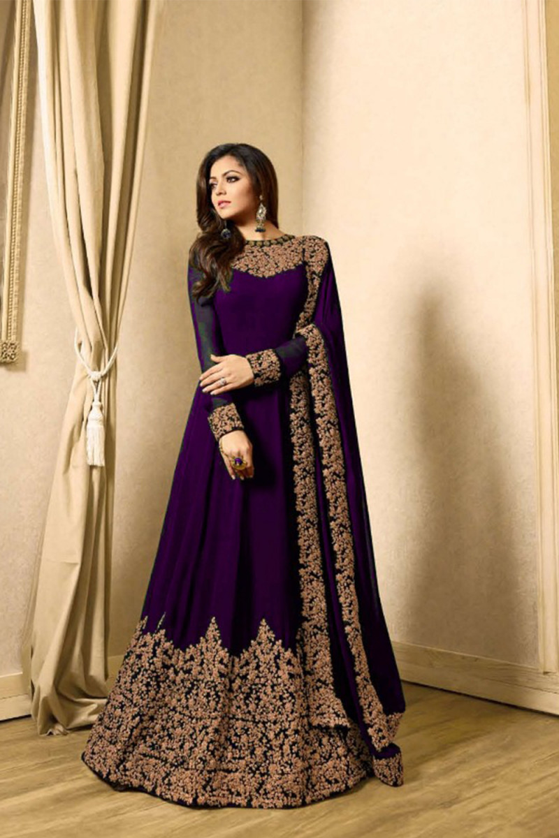 lavender colour anarkali