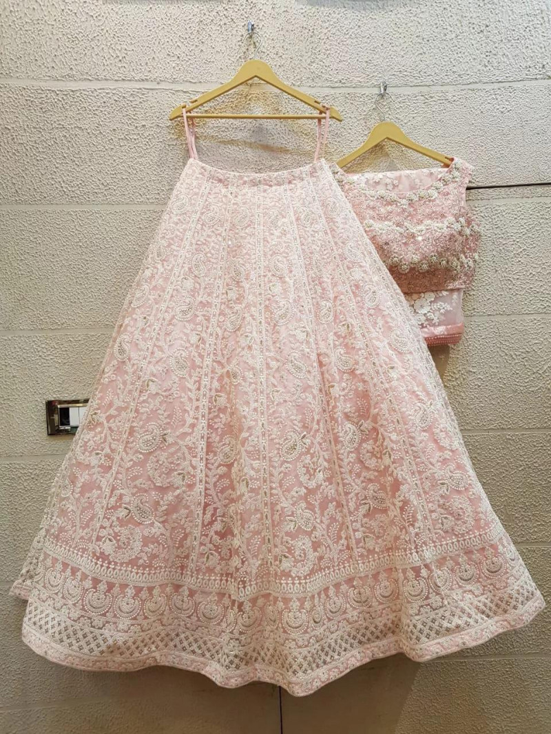 Pretty Light Pink Color Party Wear Lehenga Choli Vastraqueen Whether you want lehenga with achkan, short choli, long choli or kurta, we have it all. vastraqueen