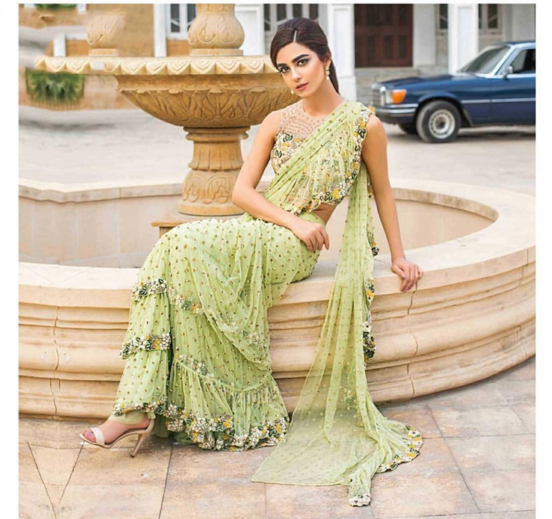 Beautiful Catching Party Wear Green Color Georgette Saree Vastraqueen Vastra queen wedding sarees are the hot favorite of indian women right now. beautiful catching party wear green