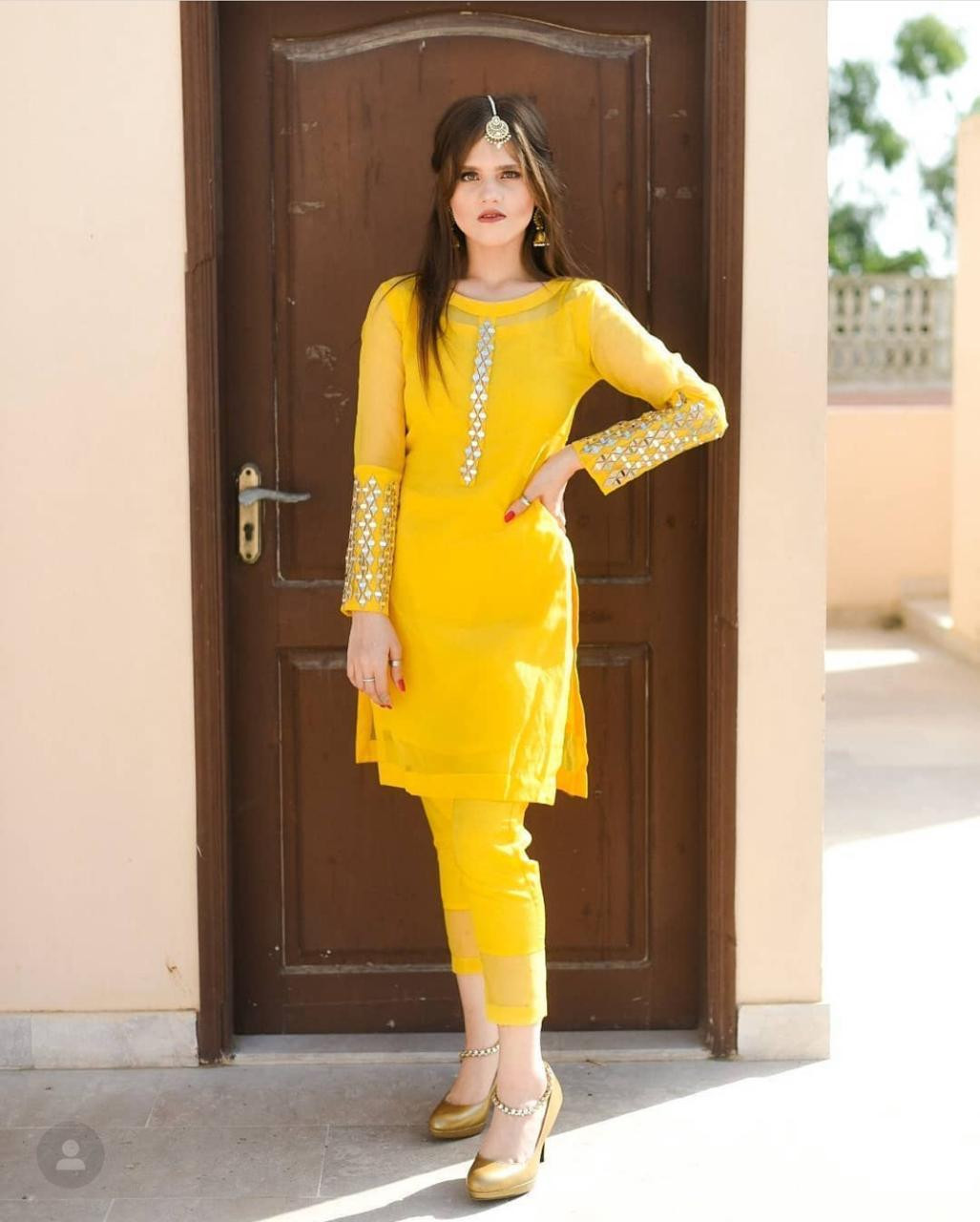 stylish yellow dress