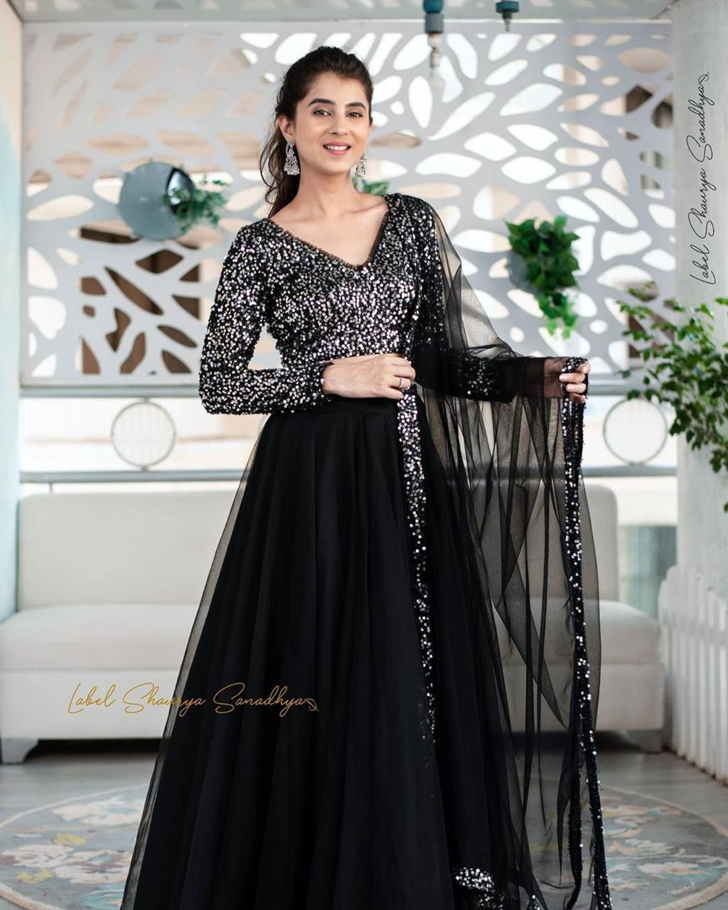Designer Net Black Color Lehenga Choli Vastraqueen Vastra queen designer saree and dresses abhiksha. designer net black color lehenga choli