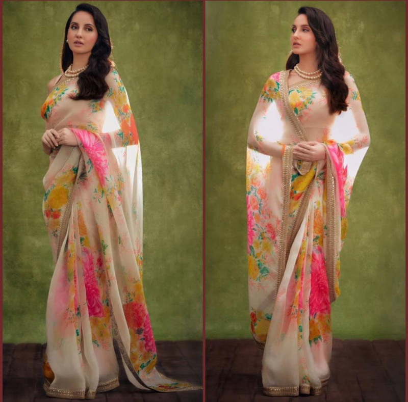 Nora Fatehi Saree Looking Gorgeous In Colorful Saree Online For Girls Vastraqueen Buy sabyasachi's latest designer menswear, designer churidaar kurta sets, embroidered sherwani. nora fatehi saree looking gorgeous in