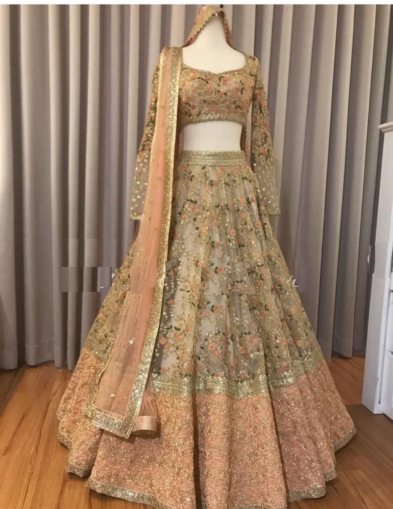 Designer Off White Organza Lehenga 