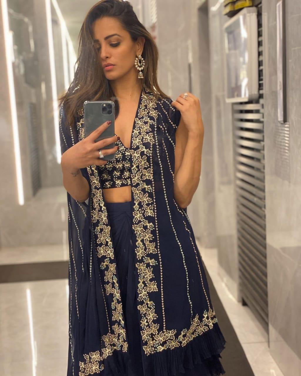 Blue Ruffle Lehenga Choli | Vastraqueen