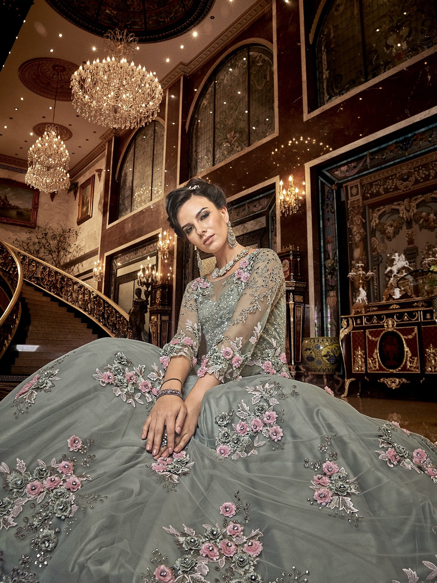 net dupatta dresses
