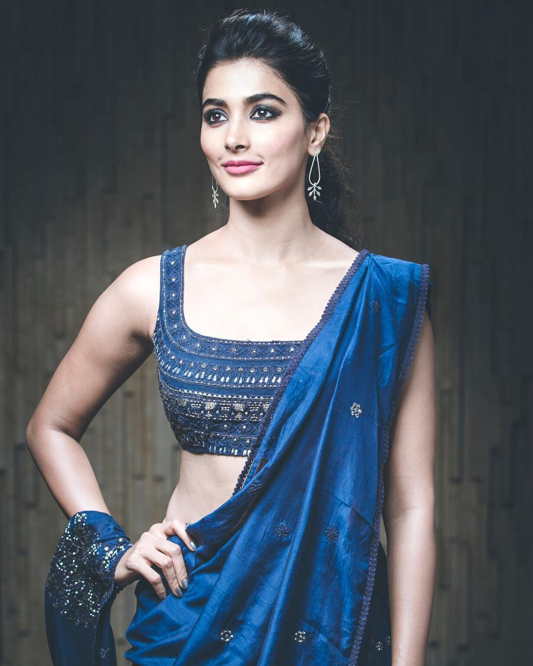 Pooja Hegde Royal Blue Designer Bollywood Lehenga Choli