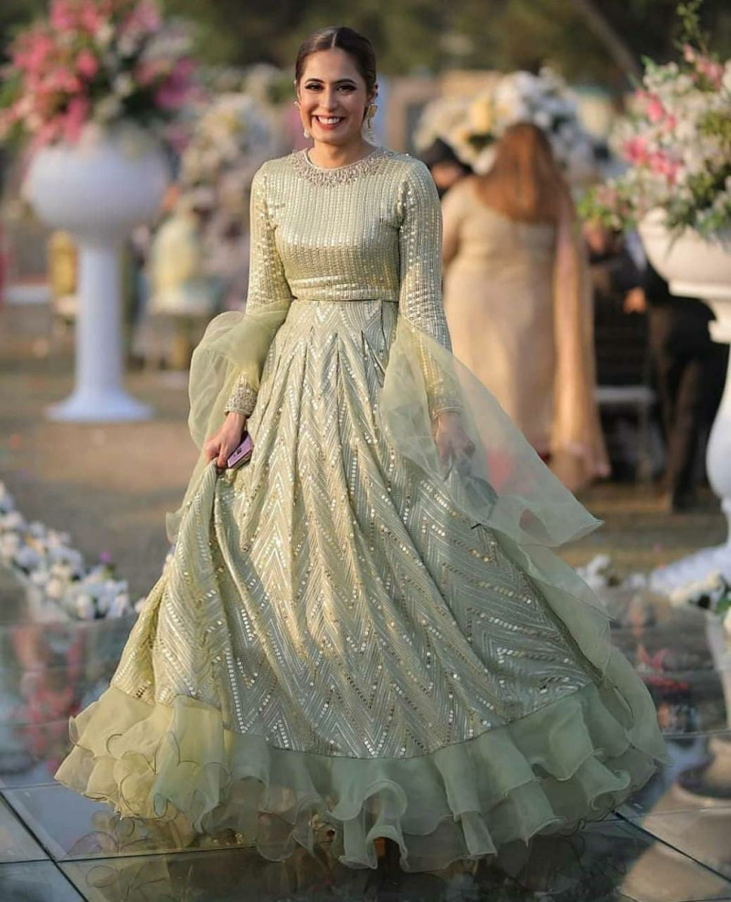 ruffle crop top lehenga