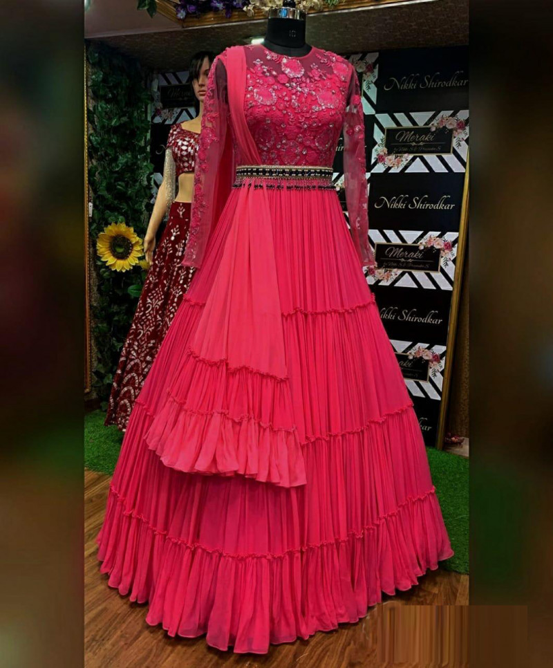 Pink Color Party Wear Gown | Vastraqueen